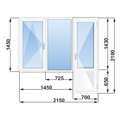 Окно с балконной дверью (балконный блок)